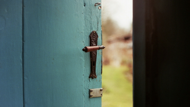 door_blue_handle_garden_unsplash