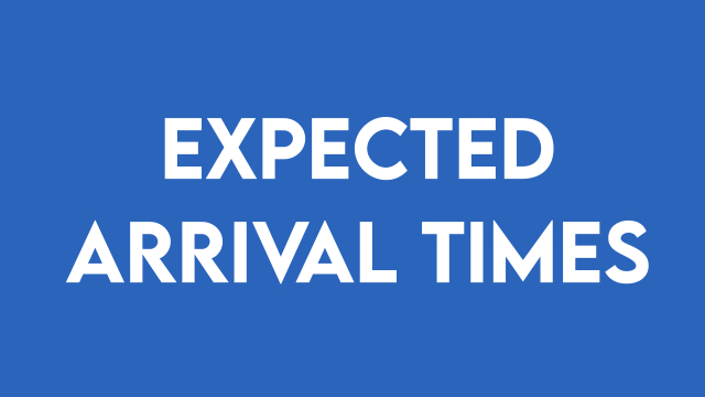 Expected Arrival Times (August)